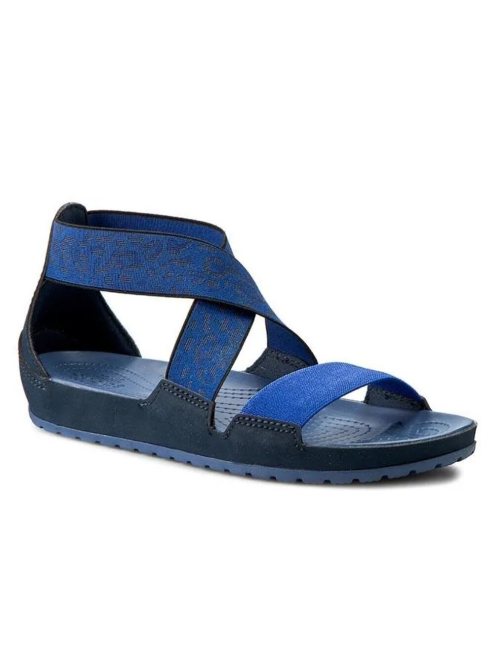 Crocs Anna Ankle Stretchy Strap Open Toe Sandals Navy / Royal Blue Size 8
